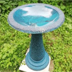 Bird Bath Marble Blue