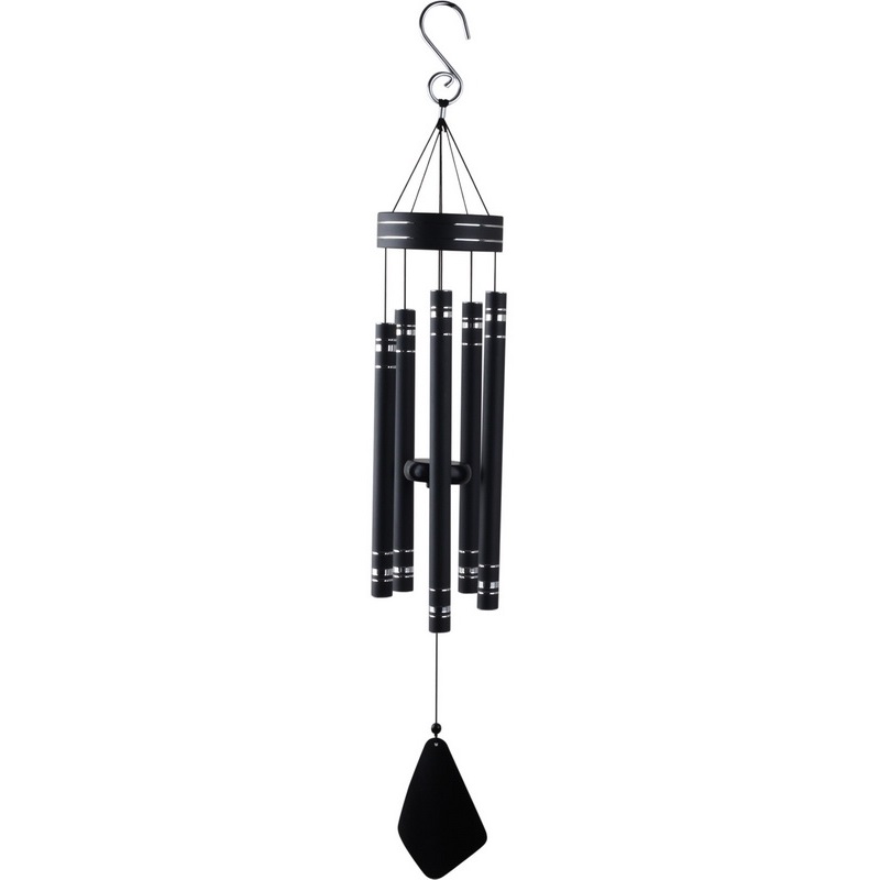 5-Tube Black Tuned Engraved Chime