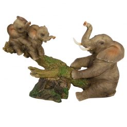 Elephant Family on Log