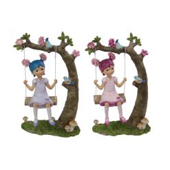 Funky Hair Flower Girl on Swing