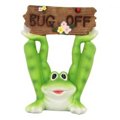 Frog Holding 'Bug Off' Sign